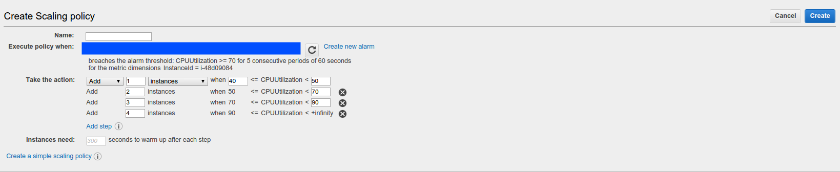 AWS Step AutoScaling Policy
