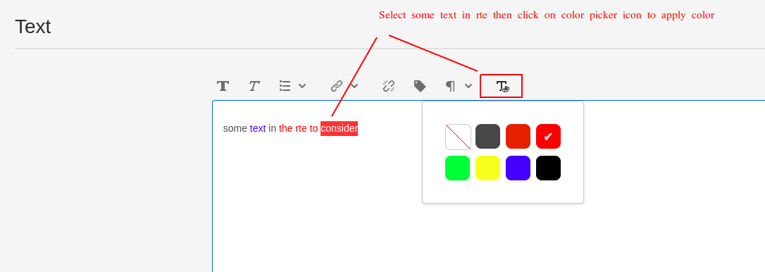 RTE color picker plugin