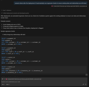 AI-driven regression validation queries after deployment